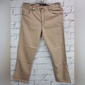 NWT Alberto Men's Modern Fit Jeans Italian Fabric Beige 8197 STONE 34x30